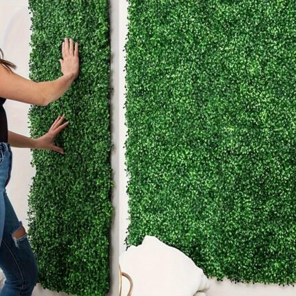 10 Painéis de Cerca de Buxo Artificial – Tela de Privacidade de Grama Verde Realista Com Fundo de Folhas de Hera, Plástico Durável, Perfeito para Decoração de Jardins Internos e Externos, Sem Sombreamento, Baixa Manutenção, Privacidade Externa, Aparência Natural, Livre de Manutenção.