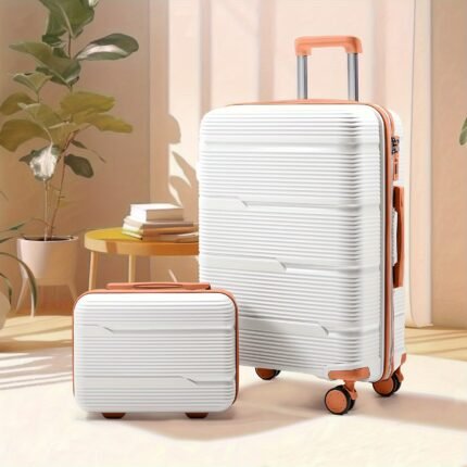 Mala de Viagem Essencial Com Rodinhas de 20 e 13 Polegadas para Homens e Mulheres, Leve Com Grande Capacidade, Rodas Giratórias Silenciosas, Elegante para Viagens de Negócios e Férias, Adequada para Viagens Curtas e Longas.