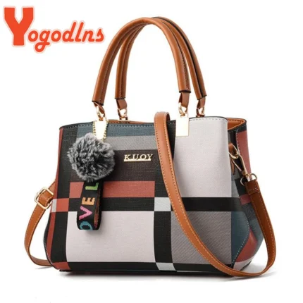 Nova Bolsa de Luxo Feminina Yogodlns Costura Selvagem Mensageiro Com Designer Marca Xadrez, Bolsa Ombro, Estilosa e Casual.