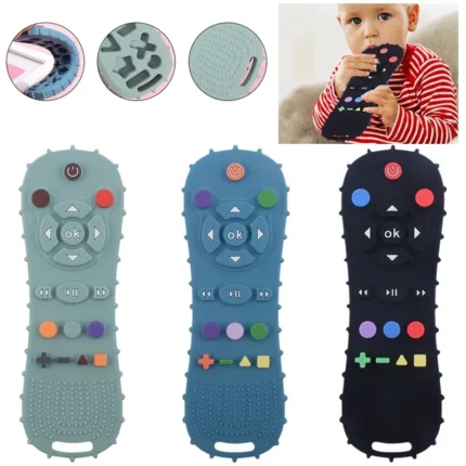 Simulação de Silicone Tv Forma de Controle Remoto Brinquedo Calmante Bebê Grau Alimentício Teaser Brinquedos Educativos Sensoriais.