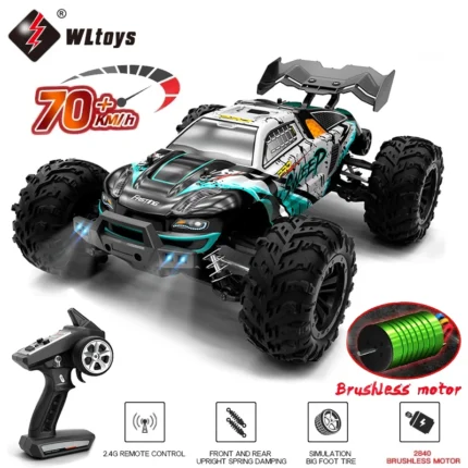 Carro Com Controle Remoto Led para Crianças, 1:16, 70 Kph ou 50 Kph, 4wd, Monstro de Alta Velocidade Drift, Caminhão 4x4, Wltoys 144001 Brinquedos.