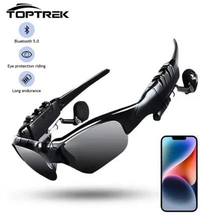 Toptrek Esportes Estéreo Sem Fio Bluetooth Ciclismo Óculos de Sol 5.0 Fone Telefone Polarizado Condução Óculos de Sol Equitação Olhos.