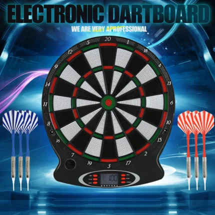 Jogo de Dardo Profissional Com 6 Dardos, 1 pc - Eletrônico Pendurado Dartboard, Lcd Scoring Indicator.