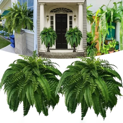 Realista Artificial Boston Samambaia Plantas de Plástico Decorações Resistentes UV p/ Casa, Ar Livre, Decoração da Cozinha Decoração do Jardim.