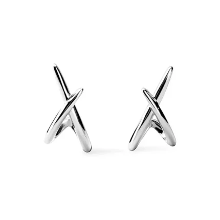 Moda Prata Cor Cruz Brincos P/ Delicado Simples Minimalista.