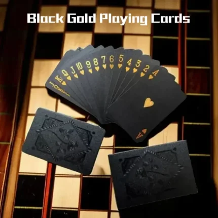 Jogo de Cartas Cartões de Luxo Cor Preto / Ouro Jogo em Grupo á Prova Dágua alta Qualidade