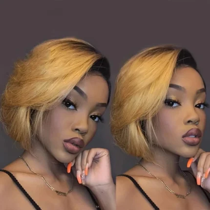 Remy Natural Pixie Peruca para as Mulheres, Cor Preta Natural, Atalho, Densidade 150%, 13x4, 8 Polegadas.