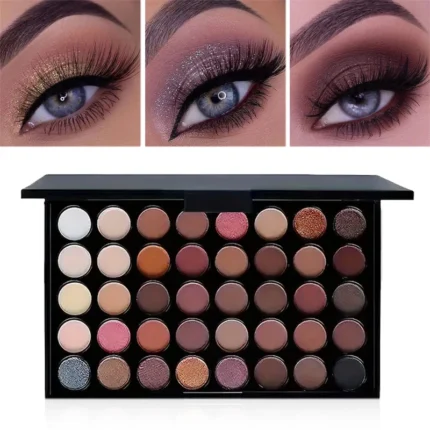 Paleta de Sombras Glitter para Mulheres Matte, Impermeável, Duradoura, Pó Prensado, Kit Maquiagem dos Olhos, Cosméticos de Moda, 40 Cores.