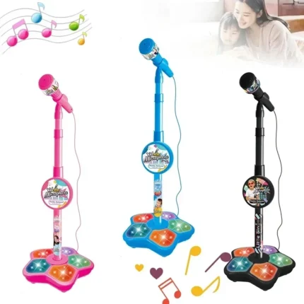 Microfone Com Suporte Karaokê Música Instrumento Brinquedo de Plástico Resistente Cérebro-treinamento Brinquedo Educativo para Meninas Meninos.
