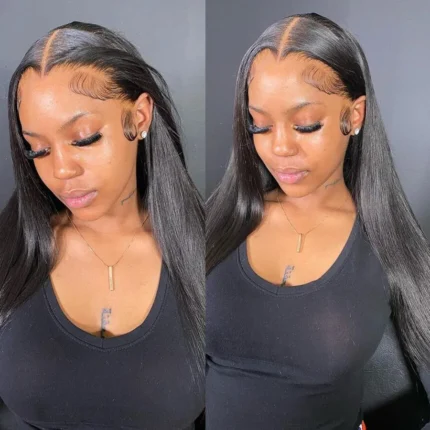 Wow Anjo Hd Peruca Frontal do Laço 250% 13x6 Hd Peruca Dianteira do Laço Cabelo Reto Invisível Hd Renda Derreter Pele Hd Frente do Laço Peruca de Cabelo Humano.