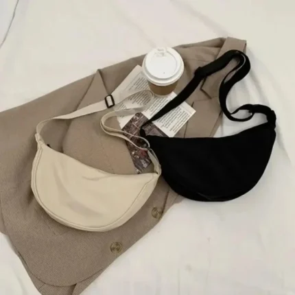 Bolsa de Ombro Feminina Cor Sólida Náilon Bolinho Saco do Mensageiro Nova Moda Leve Grande Capacidade, Náilon Ecologicamente Sustentável Resistente Com Design Casual.