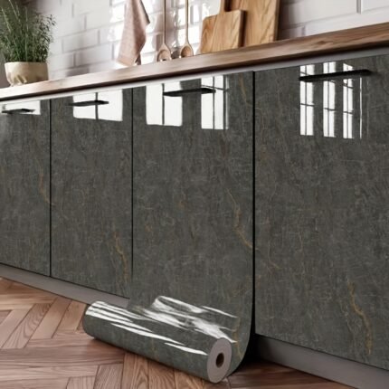 1 Rolo de Papel de Parede Autoadesivo à Prova de Óleo e Água para Cozinha - Resistente a Altas Temperaturas, Fácil de Limpar, Adesivos para Fogão, Adesivos para Mesa, Adesivos de Parede para Renovação de Móveis.