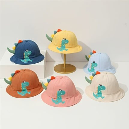 Chapéus de Dinossauro para Crianças - Proteção Solar Leve, Design Fofo de Dinossauro, Tecido de Malha Respirável, Perfeito para Brincadeiras Ao ar Livre na Primavera e no Verão, Roupas de Dinossauro.