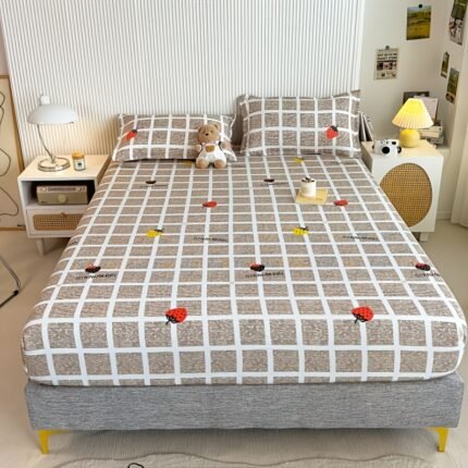 Lençol de Baixo Estampado, Macio e Confortável, Protetor de Colchão, Ideal para Quarto, Quarto de Hóspedes e Dormitório Estudantil, Com Bolsos Profundos. Fronhas Não Inclusas.