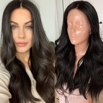 Peruca de Cabelo Humano Longa, de Renda Completa, Com Densidade 180%, Natural, Preta, de Alta Densidade, 45,72-50,8 Cm, Pré-selecionada Com Cabelo de Bebê, para Mulheres, Cabelo de Férias, Ajuste Confortável, Diversão Ao Ar Livre.