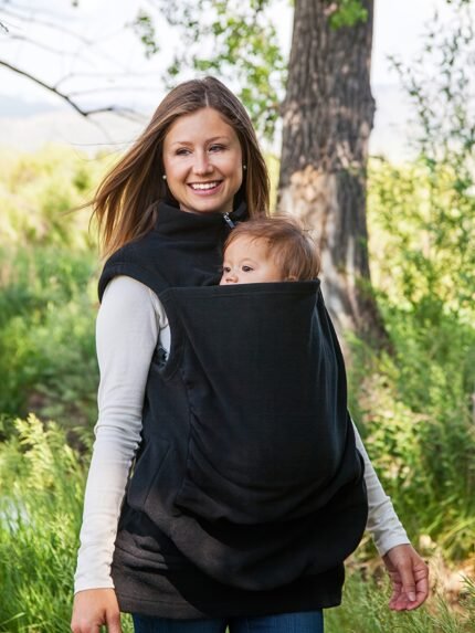 Bolsa de Maternidade Multifuncional 3 Em 1 Feminina Sunygal - Sem Mangas, Gola Alta, Zíper Frontal, Elegante Bolsa de Gravidez e Amamentação de Cor Sólida para Outono/inverno, Confortável e Estilosa para Amamentação, Trabalho ou Passeios Casuais, Roupas de Maternidade, Roupas de Trabalho para Maternidade.