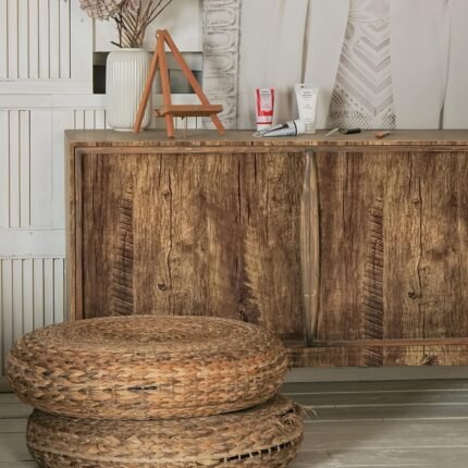 Papel de Parede Autoadesivo de Vinil à Prova D'água Com Textura de Madeira para Cozinha - Fácil Aplicação e Remoção para Reforma de Bancadas e Móveis de Cozinha, Alvenaria e Estilo de Madeira.