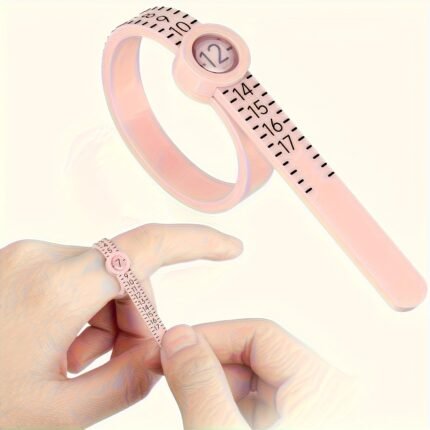 Medidor de Anel Rosa Padrão 1-17 | Ferramenta Reutilizável para Medir a Circunferência do Dedo, Medidor de Tamanho de Joias, Medidor de Tamanho de Joias, Medidor de Anel, Medidor de Tamanho de Dedo, Medidor de Anel, Medidor de Tamanho de Joias.