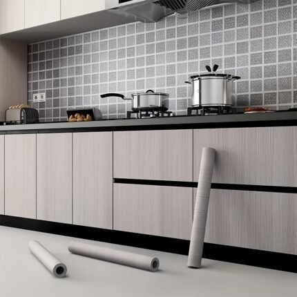 Papel de Parede Com Textura de Madeira Removível e Removível - Papel de Contato Vinílico Leve e Removível para Armários, Reforma de Móveis e Decoração de Casa.