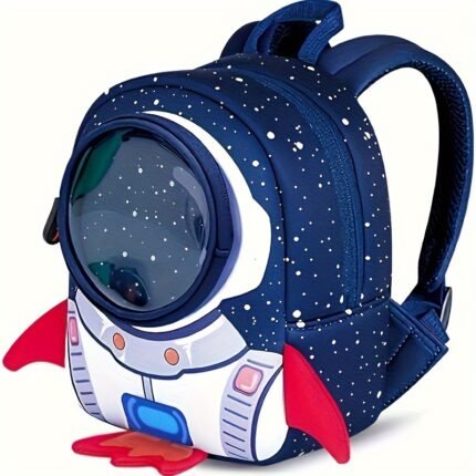 Mochila Infantil Com Tema de Foguete, Sistema Anti-perda e Alças Ajustáveis ​​- Perfeita para o Dia a Dia e para a Escola.