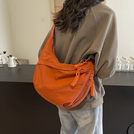 Bolsa Tote de Grande Capacidade, Bolsa Transversal Leve de Nylon Com Alça Ajustável e Vários Compartimentos Com Zíper, Adequada para Uso Diário, Deslocamento, Compras, Disponível Em 6 Cores.