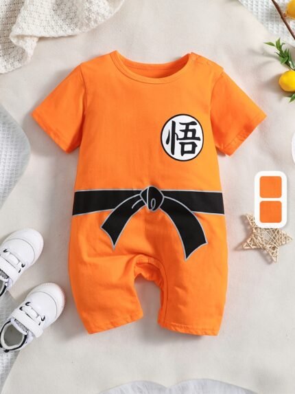 Macacão de Uma Peça para Bebê Menino - Macacão Macio e Respirável, Fácil de Trocar Fraldas, Roupa de Recém-Nascido Lavável à Máquina para o Verão, Sessões de Fotos e Traje Casual (0 a 2 Anos), Roupas de Bebê para Menino, Roupas Infantis Fáceis de Cuidar, Macacão Com Estampa de Desenho Animado, Fecho de Pressão Durável.