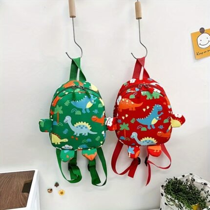 Mochila Infantil Com Estampa de Dinossauro, Moda Lazer, Esportes Ao ar Livre, Bolsa de Armazenamento para Viagem e Acampamento, Ombro Duplo, Presente.