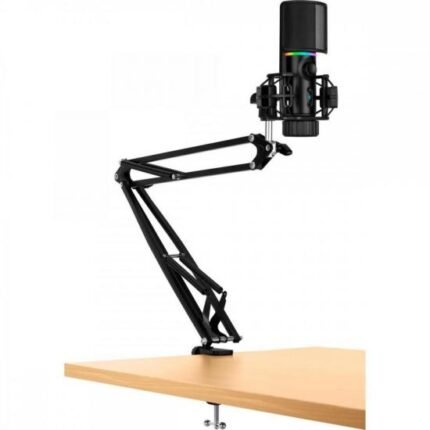 Microfone Gamer Streamplify Mic Arm Com Braço Flexível Preto RGB [F002]