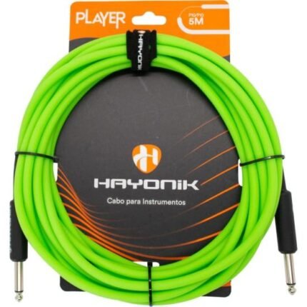 Cabo Para Instrumento Hayonik Player P10 x P10 5m Verde [F002]