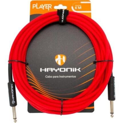 Cabo Para Instrumento Hayonik Player P10 x P10 5m Vermelho [F002]