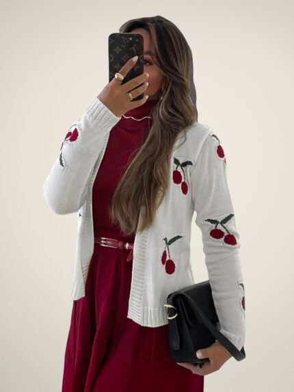 Casaco Tricot Cereja Cherry [F081]