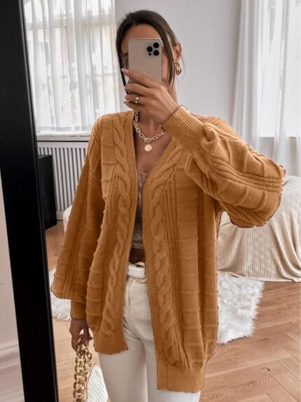 Casaco Tricot Manga Longa Texturizado [F081]