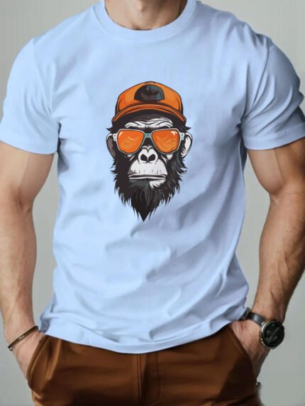 Camiseta Plus Size Masculina de Manga Curta Casual, Ideal p/ Climas Quentes - Cor Sólida, Gola Redonda, Respirável, Estilo Minimalista, Lavar e Secar à Mão.