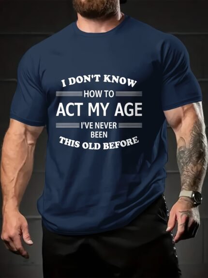 Camiseta Plus Size Masculina de Gola Redonda, Modelagem Solta, Estampa 3D de Letras, Respirável, Casual, Manga Curta.