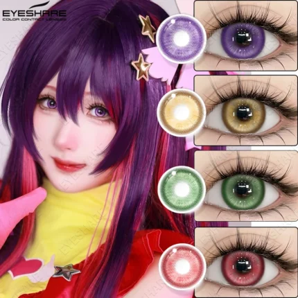 Eyeshare Madride Série Lentes de Contato Coloridas para Olhos Lentes Roxas Louco Halloween Anime Acessórios Beleza Pupilas Lente Bonita