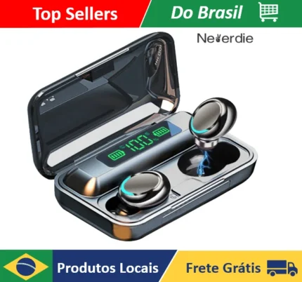 Fone De Ouvido Bluetooth Tws M10 F9 Com Power Bank.