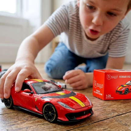 Miniatura Ferrari Bburago 1:64 – Carro de Metal Colecionável Realista (812 Competizione, F40, SF90 e mais)