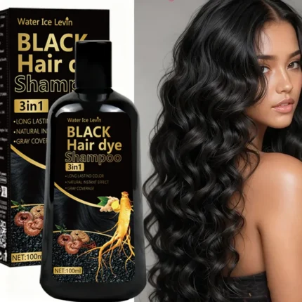 Shampoo Preto com Biotina e Gengibre – Coloração Prática, Fios Macios e Aparência Rejuvenescida.