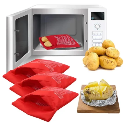 Saco Reutilizável Para Cozinhar Batatas No Micro-Ondas.