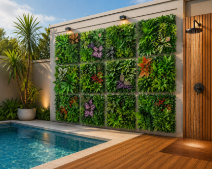 Painel de Planta Artificial Realista Premium – Parede Verde Luxo, Alta Durabilidade, Sem Manutenção