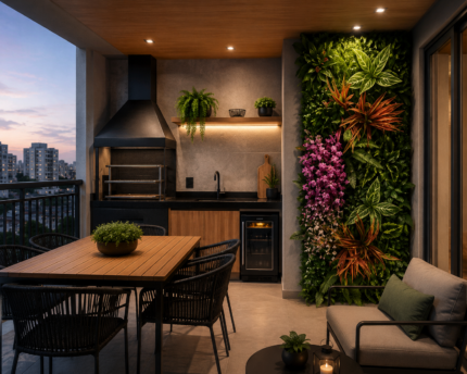 Jardim Vertical Artificial 40x120cm – Parede Verde Premium Realista para Decoração de Luxo.