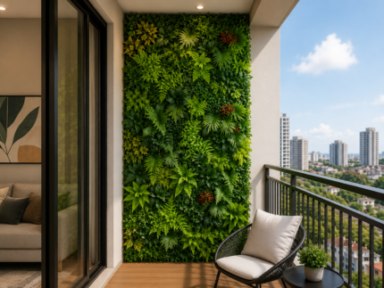 Painel de Folhagem Artificial 40x60cm para Jardim Vertical e Parede Verde Sem Manutenção