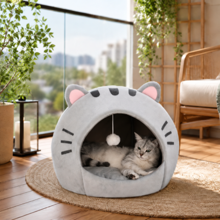 Cama Toca para Gatos e Cães Pequenos | Casinha Aconchegante com Almofada Macia.
