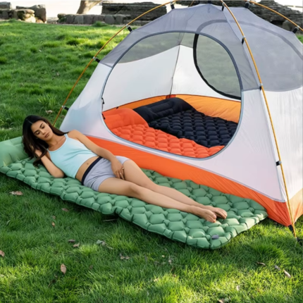 Colchão Inflável Ultraleve de Camping com Bomba Embutida – Colchonete Portátil TPU para Trilha e Mochilão
