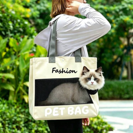 Mochila de Transporte para Gatos e Cães Pequenos – Respirável, Leve e Segura para Viagens e Passeios