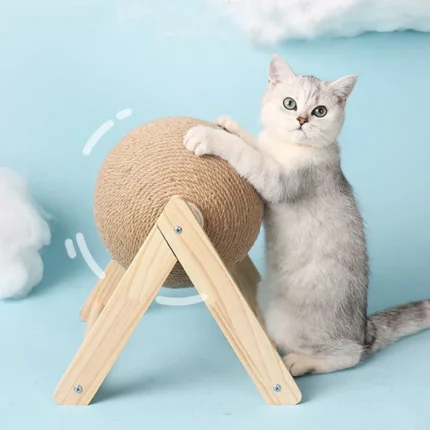 Brinquedo Arranhador com Bola de Sisal para Gatos | Proteção de Móveis e Desgaste Natural das Garras