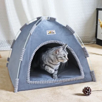 Casa Dobrável para Gatos e Cães – Tenda Portátil Respirável 4 Estações
