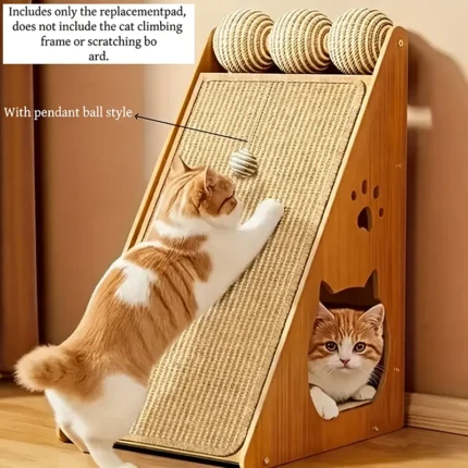 Arranhador de Sisal para Gatos com Bola Suspensa – Protege Sofá e Economiza Espaço
