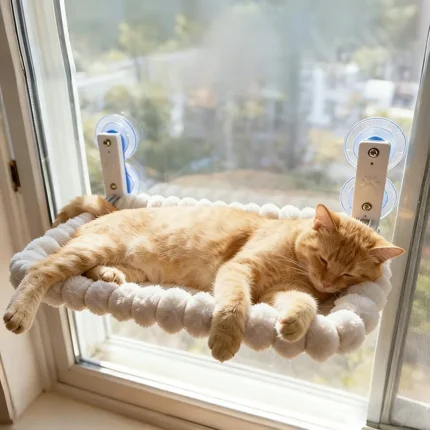 Rede de Janela para Gatos com Ventosas Reforçadas | Poleiro Suspenso até 13,6 kg