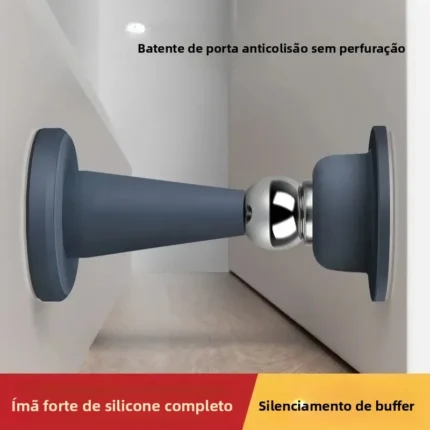 Rolha De Porta Sem Broca Silicone Anti-Colisão Forte Sucção.